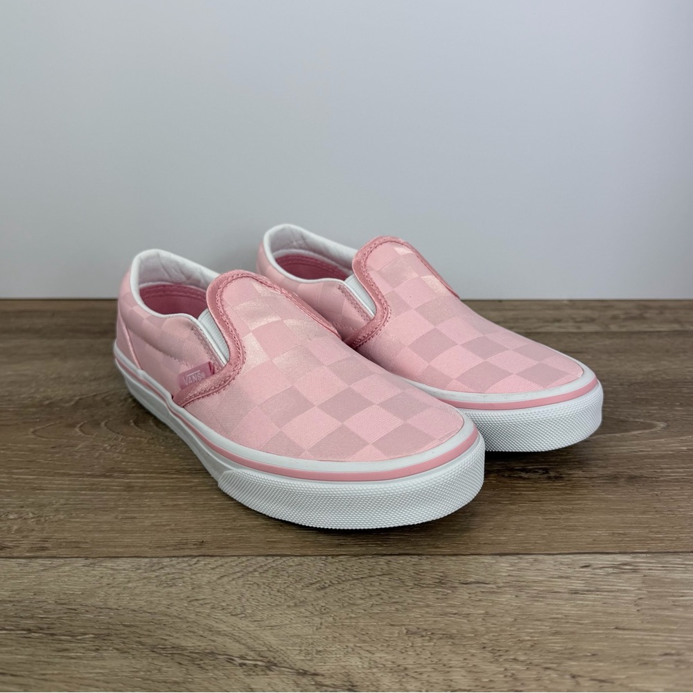 Vans Kids Pink Checkered Slip-On Sneakers